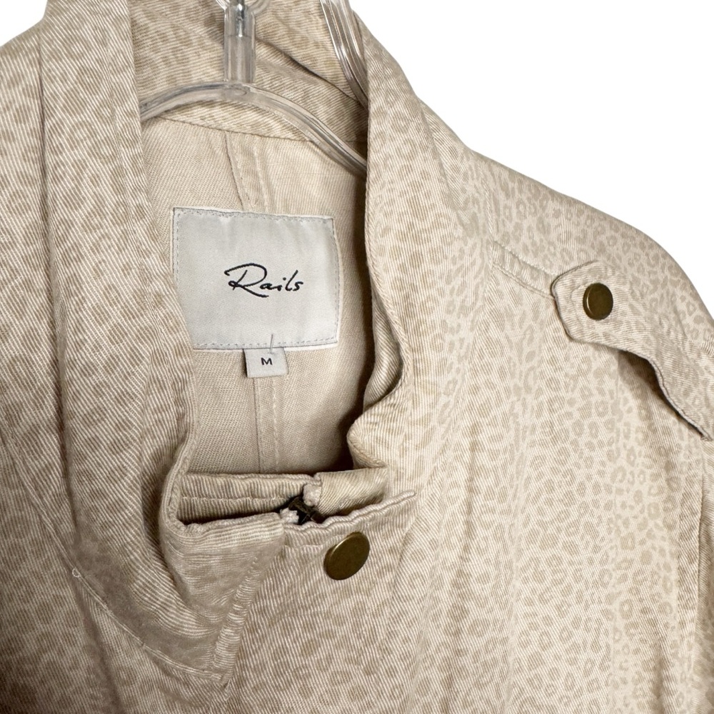 Rails Collins Tan Utility Jacket Animal Print Size M - Picture 3 of 10